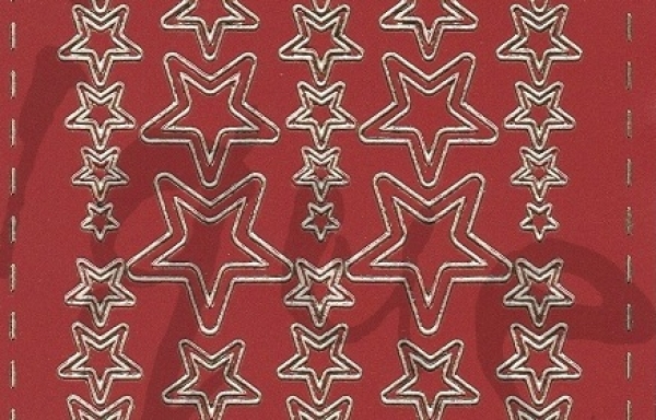 Sticker Sterne (315) rot/gold
