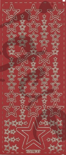 Sticker Sterne (315) rot/gold
