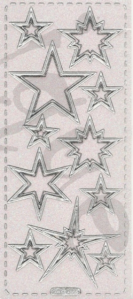 Sticker Sterne Glitter transparent (365) silber