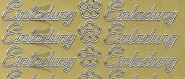 Sticker Einladung (404) gold