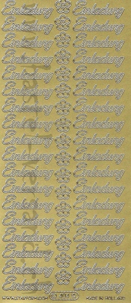 Sticker Einladung (404) gold
