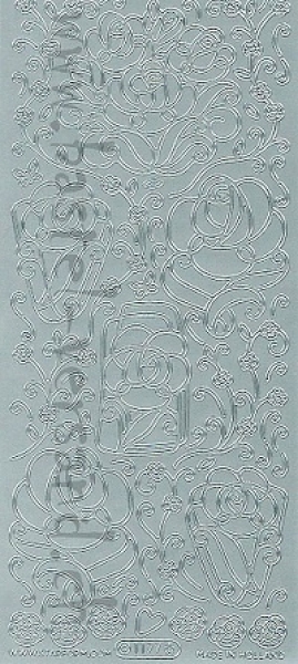 Sticker Doodle Blumen silber