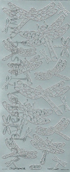 Sticker Libelle silber