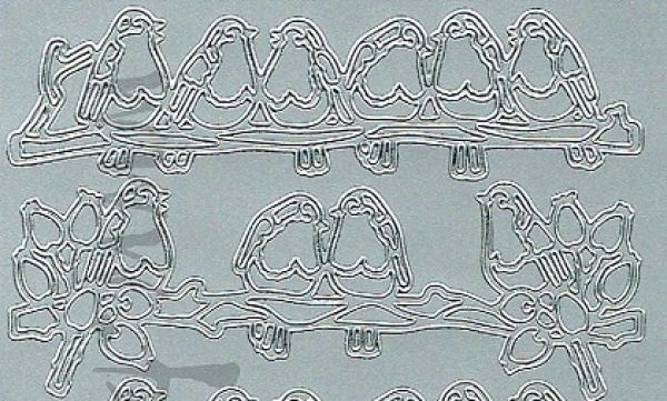 Sticker Vögel silber
