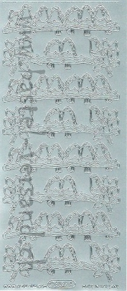 Sticker Vögel silber