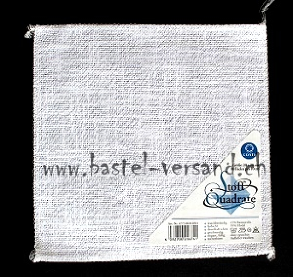Stoffquadrate weiss mit Metallicfäden