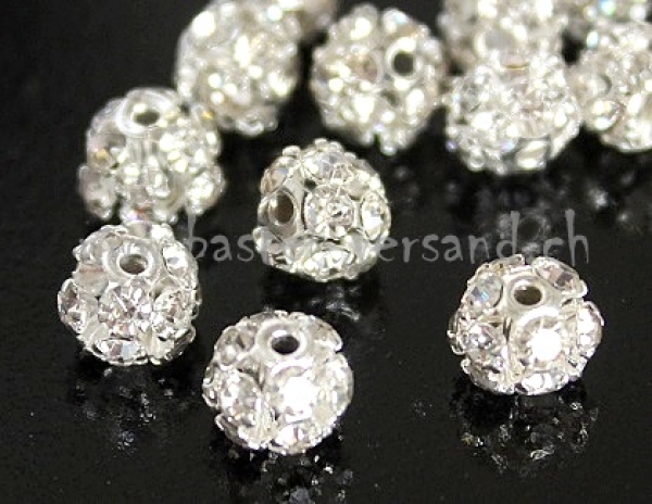 Metallperle mit Strass 7mm