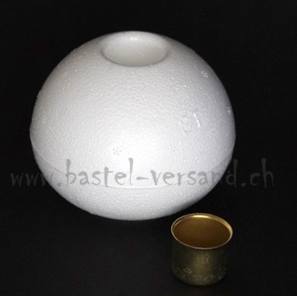 Styropor-Kerzenständer mit Messingeinsatz