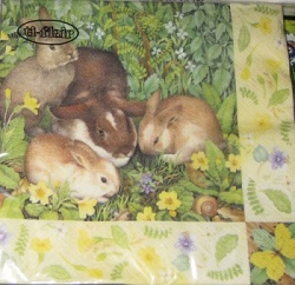 Serviette hasenfamilie