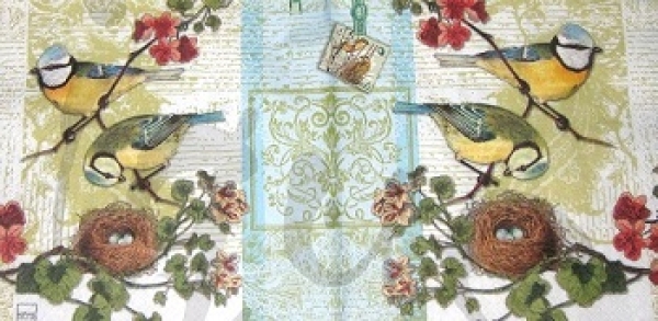 Serviette 2 meisli beim nest