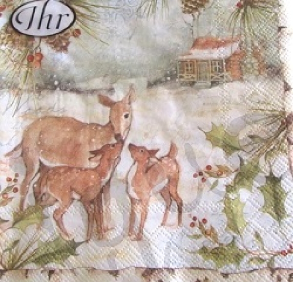 Serviette deer family