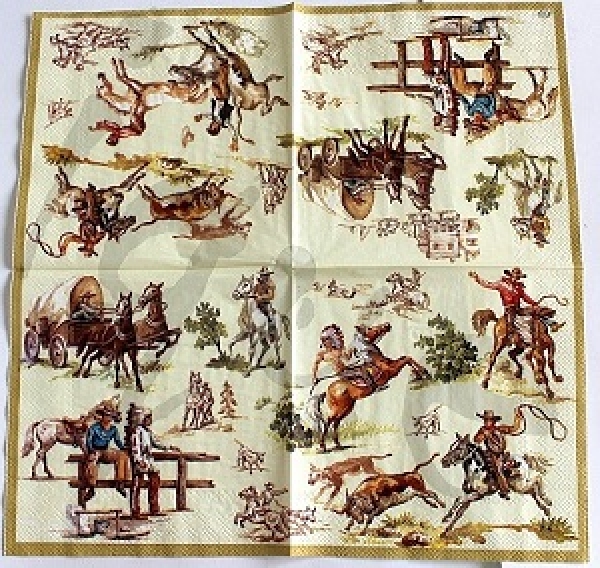 Serviette wilder westen (creme)