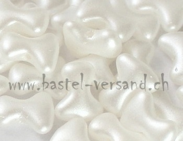 Tee Perle 8 x 3mm weiss matt
