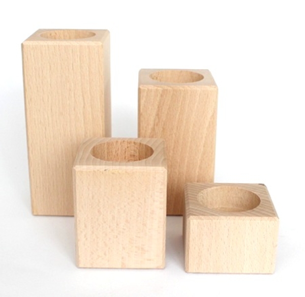 Holz-Teelichthalter (4Stk.)
