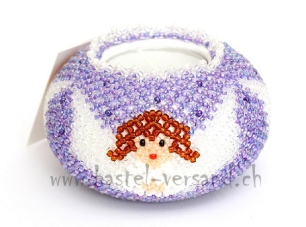 Teelichthalter Engel lila