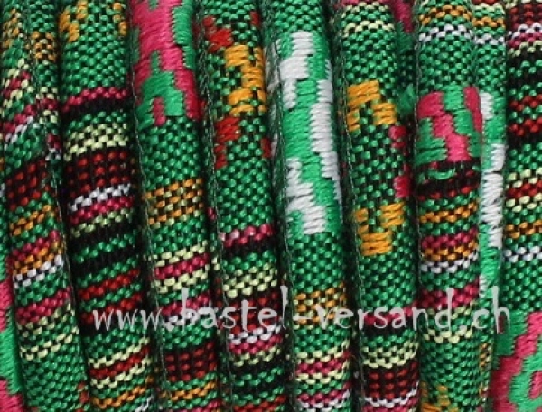 Textil Kordel 6mm grün gemustert