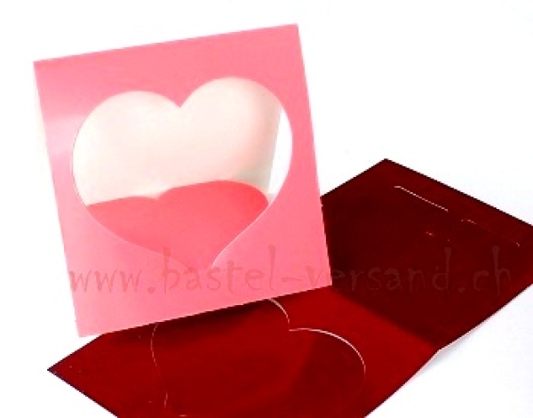 Tischkarte Aufsteller "Herz" weinrot