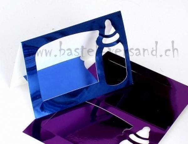 Tischkarte Aufsteller Spiegelkarton "Schoppen" rotviolett