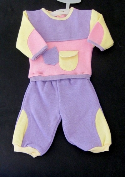 Puppen Trainingsanzug lila/rosa für 45 - 50cm Puppe