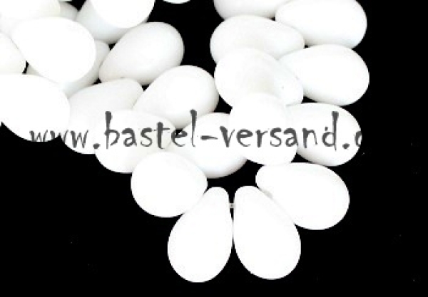 Tropfenperle 9 x 6mm weiss