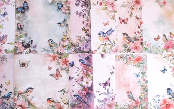 Designpapier Vögel
