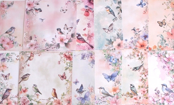Designpapier Vögel