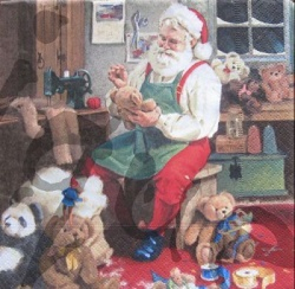Serviette Santa bei der arbeit
