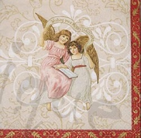 Serviette engel merry christmas