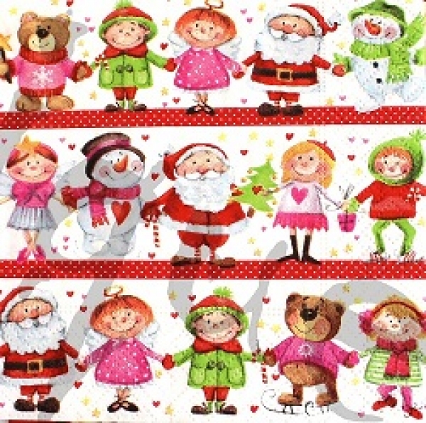 Serviette x-mas familiy