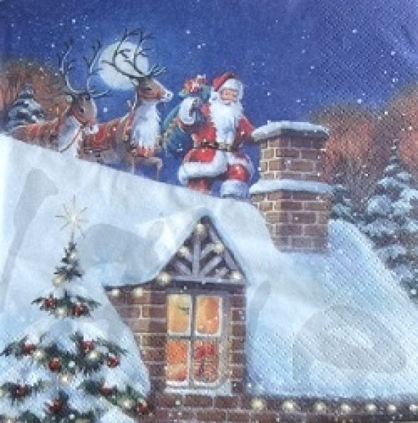 Serviette Santa bringt Geschenke