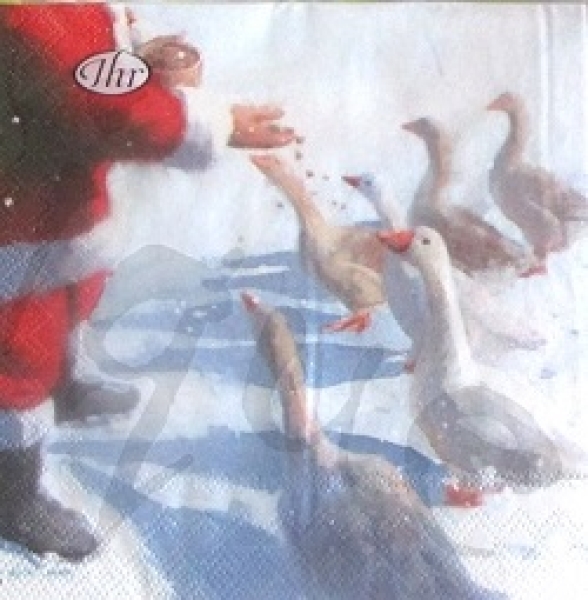 Serviette goose and santa