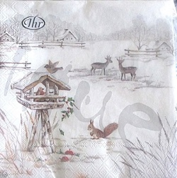 Serviette snowy garden