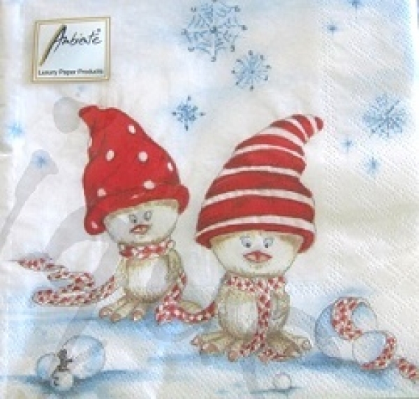 Serviette happy winterbirds