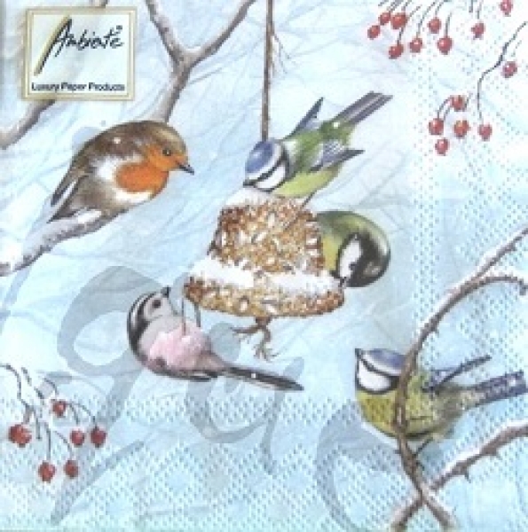 Serviette wintervögel