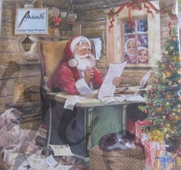 Serviette santa mit brief