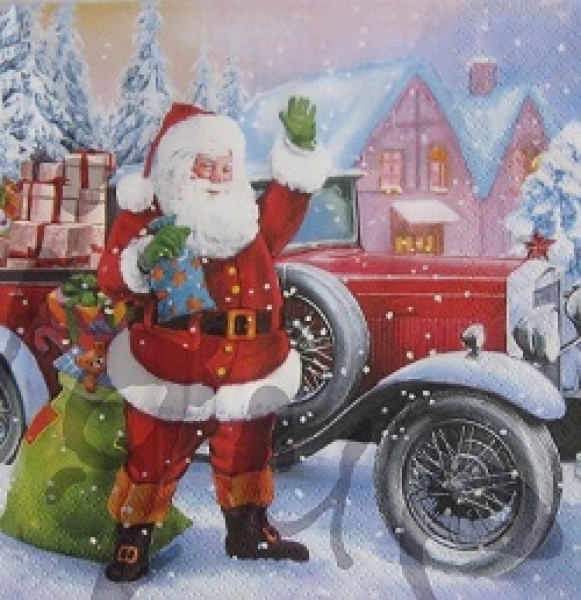 Serviette Santa kommt