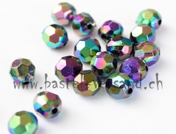 Wachsperle Facettiert 8mm bunt