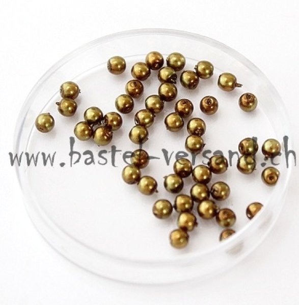 Wachsperle 3mm oliv
