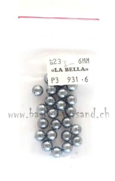 Wachsperle 6mm grau