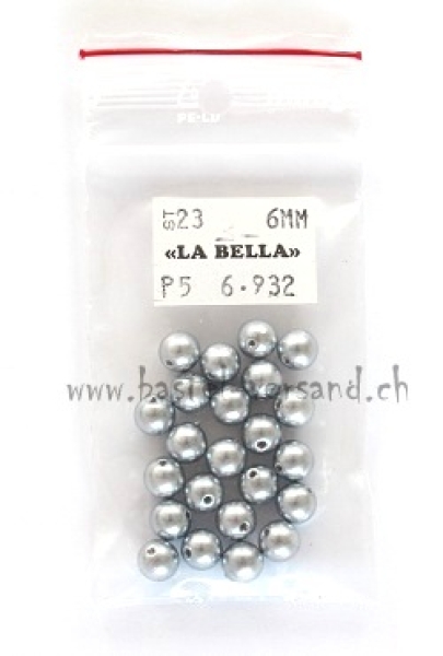 Wachsperle 6mm hellgrau