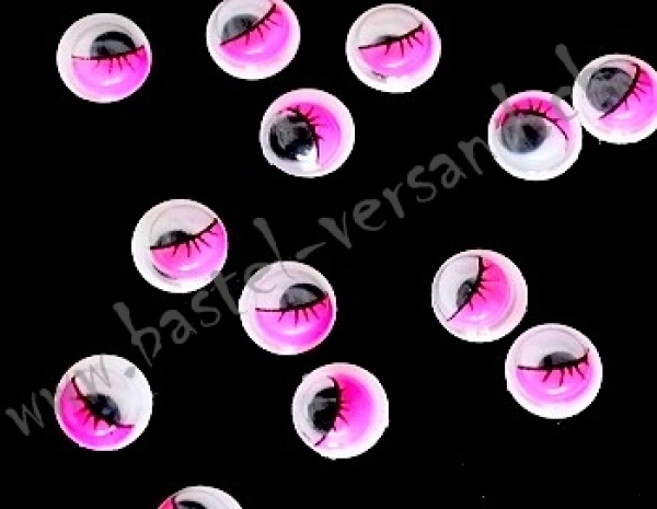 Wackelaugen mit Wimpern 7mm pink (Stk.)