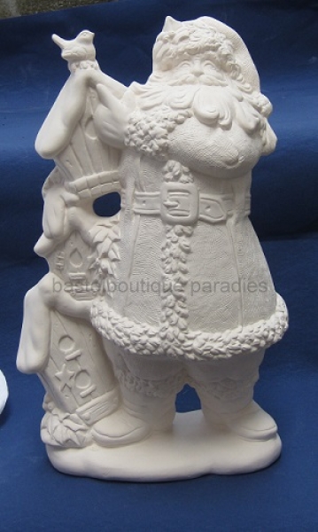 Rohkeramik Nikolaus mit Vogelhäuser