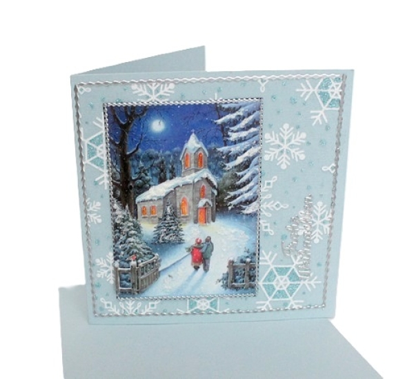 Weihnachtskarte Winterspaziergang "Frohe Weihnachten"