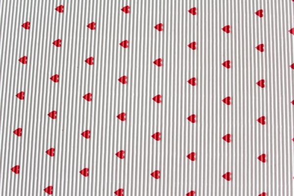 Wellkarton mit Herzen weiss 50 x 70cm