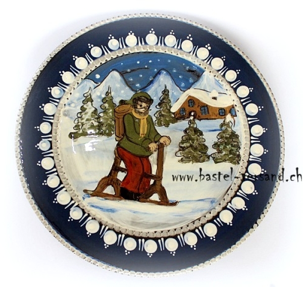 Keramikteller Winterlandschaft
