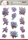 3D Stanzbogen Purple Flowers