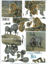 3D Schnittbogen Löwe und Zebra