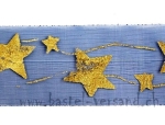 Dekoband 4cm organza blau mit gold Sternen