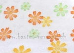 Dekostoff Blumenranke orange/grün