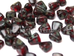 Matubo Czech Glass Beads NIB-BIT 6x5mm siam ruby picasso